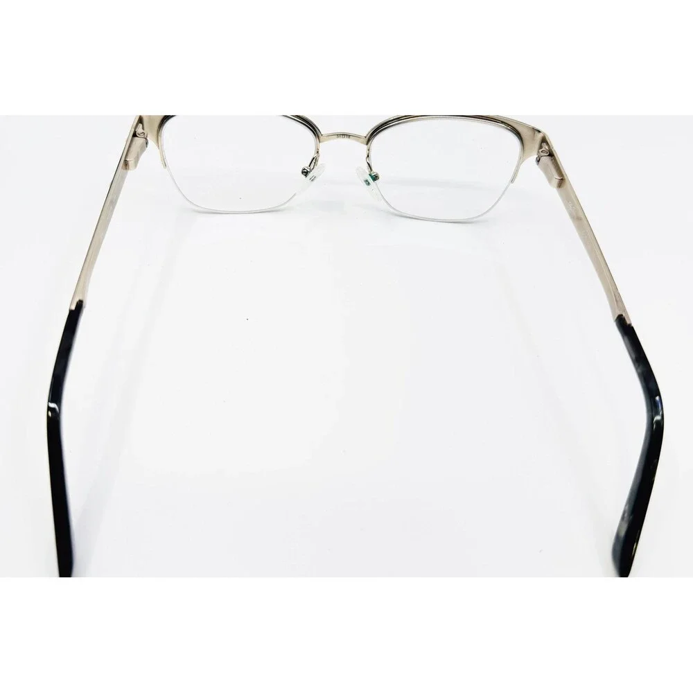 Oleg Cassini Eyeglasses Black Gold Semi-Rimless Cat Eye OCO 416 001 51-18-135